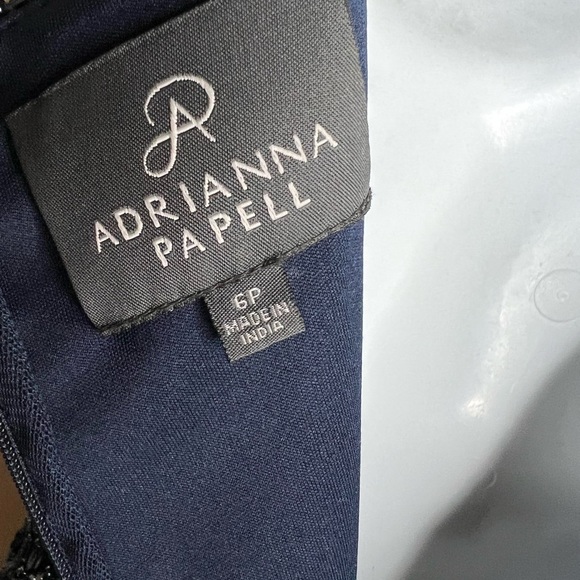 Adrianna Papella short sequin/bead embellished blue dress 6P - Picture 7 of 10